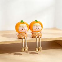 Poupée suspendue en résine en forme d'orange de dessin animé, style pastoral, décoration créative pour la maison, chambre et entrée, directement de l'usine