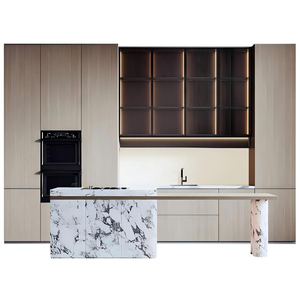 Cucine su Misura in Stile <span class=keywords><strong>Classico</strong></span> Francese per Ville, Set di Mobili Impermeabili con Isola per Appartamenti - Product Image 1