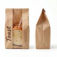 Sacs en papier kraft pour pain de mie et boulangerie, résistants à l'huile, auto-scellants, pour pain de mie tranché et pain artisanal, logo et tailles personnalisables disponibles