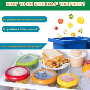 Set of 4 <b>Mini</b> Plastic Refrigerator <b>Storage</b> <b>Box</b> Avocado Tomato Silicone Film Sealed Vegetable Fruit Preservation <b>Box</b> - Product Image 4