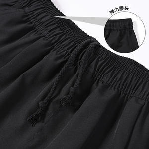 Shorts de Verano para Mujer, de Secado Rápido, Color Negro Sólido, Corte Holgado, Pierna Ancha, Casuales, Deportivos, para Natación - Product Image 3