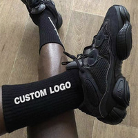 Chaussettes pour hommes personnalisées de haute qualité avec logo et lettrage jacquard, à séchage rapide