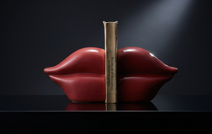 Sujetalibros con Diseño de Labios Rojos, Decorativo, Estilo Único de Resina, para Hogar, Oficina, Biblioteca, Estante, Escritorio, Decoración Moderna de Interiores - Product Image 4