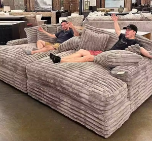 Sofá Cama Modular <span class=keywords><strong>de</strong></span> Tres Plazas <span class=keywords><strong>de</strong></span> Pana Gris Barato, Relleno <span class=keywords><strong>de</strong></span> Esponja, para Uso en Hoteles, Personalizable Sofá Esquinero Moderno en Forma <span class=keywords><strong>de</strong></span> <span class=keywords><strong>L</strong></span> - Product Image 2