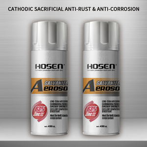 Pintura en Aerosol Antioxidante HOSEN con 83% de Zinc, 450 ml – Revestimiento Metálico Galvanizado para Protección de Edificios y Metales - Product Image 2