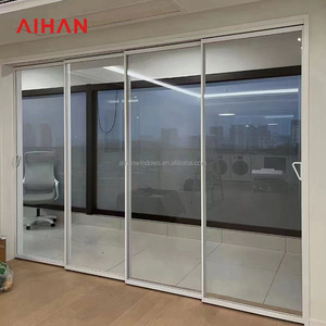 <span class=keywords><strong>Porte</strong></span> <span class=keywords><strong>coulissante</strong></span> ultra-étroite <span class=keywords><strong>en</strong></span> aluminium sans <span class=keywords><strong>rail</strong></span> inférieur, <span class=keywords><strong>double</strong></span> vitrage <span class=keywords><strong>en</strong></span> <span class=keywords><strong>verre</strong></span> trempé, triple liaison de rails <span class=keywords><strong>pour</strong></span> salon et chambre à coucher - Product Image 3