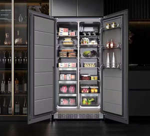 Réfrigérateur-congélateur à portes françaises en acier inoxydable sans givre, ventilation inférieure, design intégré à portes françaises - Product Image 3