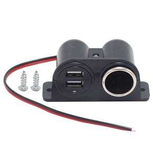 Noir <span class=keywords><strong>voiture</strong></span> allume-cigare <span class=keywords><strong>auxiliaire</strong></span> USB double <span class=keywords><strong>prise</strong></span> de courant DC 12V <span class=keywords><strong>prise</strong></span> adaptateur de <span class=keywords><strong>prise</strong></span> accessoires de <span class=keywords><strong>voiture</strong></span> - Product Image 4