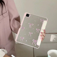 Étui de protection pliable à trois volets Ins Wind Pink Bow pour iPad Pro 11/10/10.5, finition miroir, housse pour tablette