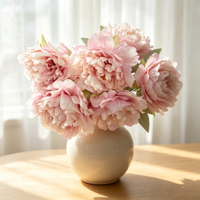 Bouquet de 5 pivoines pour décoration d'arche de mariage, allée, accessoire photo, arrangement de fleurs en soie réalistes et exquises, fait main, style oriental