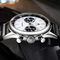 Montre-bracelet mécanique chronographe Red Star Panda pour homme, mouvement Seagull St1901, col de cygne, 40 mm, lumineuse, saphir, montre pilote