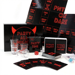 Cartes de jeu personnalisées de haute qualité imprimées sur mesure, fabrication de jeux de société avec plateau pour la famille, avec gobelets en verre - Product Image 2