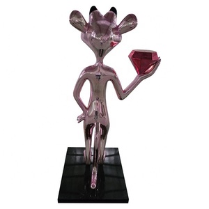 Su misura popolare vendita calda 1.6 metri in fibra di vetro rosa pantera scultura & statua per la piscina coperta/Hotel decorazione - Product Image 4
