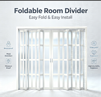 Porte pliante moderne en PVC anti-termites et anti-moisissures, design accordéon, pour salle de bain et cuisine - Écologique, tailles personnalisables