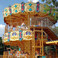 Manèges amusants super de luxe à deux étages carrousel joyeux aller rond carrousel avec haut standard