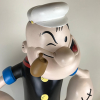 Statue de Popeye grandeur nature personnalisée Sculpture en métal Figure de dessin animé Statue de Popeye pour galerie d'art décoration de centre commercial