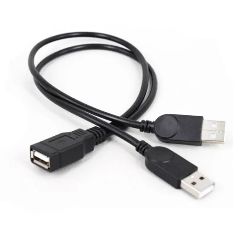 USB 2.0 A 1 female to 2 Dual USB male Data Hub Power Adapter Y Splitter USB Charging Power Cable Cord Extension Cable
