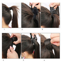 Perruque synthétique longue et lisse pour femmes, extension capillaire en fibre artificielle colorée, postiche queue de cheval, à la mode, 2022