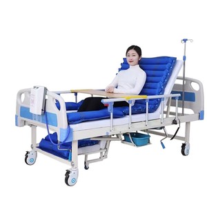 Multifunctional Nursing <b>Bed</b> Manual <b>Adjustable</b> With Commode Opening For Home Hospital Use Stainless Steel Frame - Product Image 1