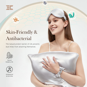<span class=keywords><strong>Federa</strong></span> in Pura Seta di Gelso 100% con Apertura Laterale, Personalizzabile con LOGO, 19 Momme, per Capelli e Pelle - Product Image 2
