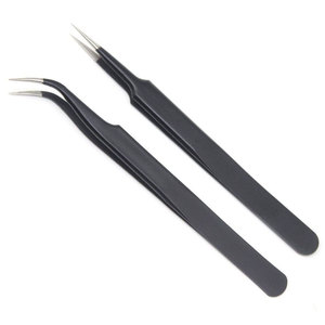 Pince à épiler professionnelle en acier inoxydable pour cils, durable, droite et courbée, à pointe fine, pour instrument de beauté (vente en gros) - Product Image 1
