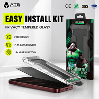 Pelindung Layar Kaca Tempered Anti-Spy HD Jernih Khusus untuk iPhone 18 17 16 Pro Max, Mudah Dilepas, Anti Debu, Full Cover