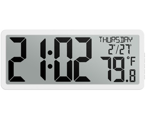 Lớn <span class=keywords><strong>LCD</strong></span> kỹ thuật số Đồng hồ treo tường bàn Lịch hiển thị nhiệt độ báo động pin thấp chỉ số kích thước lớn làm bằng nhựa - Product Image 2