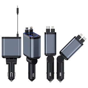 NUEVO Cargador de coche retráctil 5 en 1 Super rápido para cable de teléfono Adaptador de encendedor de cigarrillos PD con 2 puertos <span class=keywords><strong>USB</strong></span> Techo superior de cielo estrellado - Product Image 4