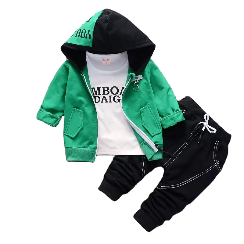 High Quality Wholesale New Style Children Clothes Clothing Sets Long Sleeve Hooded T Shirt And Jogging Trousers