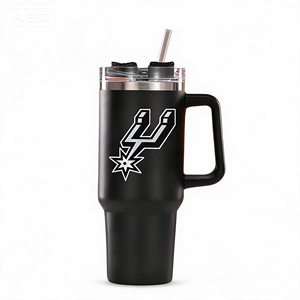 Tazas de Viaje Personalizadas con el Logotipo de los <span class=keywords><strong>San</strong></span> <span class=keywords><strong>Antonio</strong></span> Spurs, Termos de Acero Inoxidable Aislados de 40 oz - Product Image 1