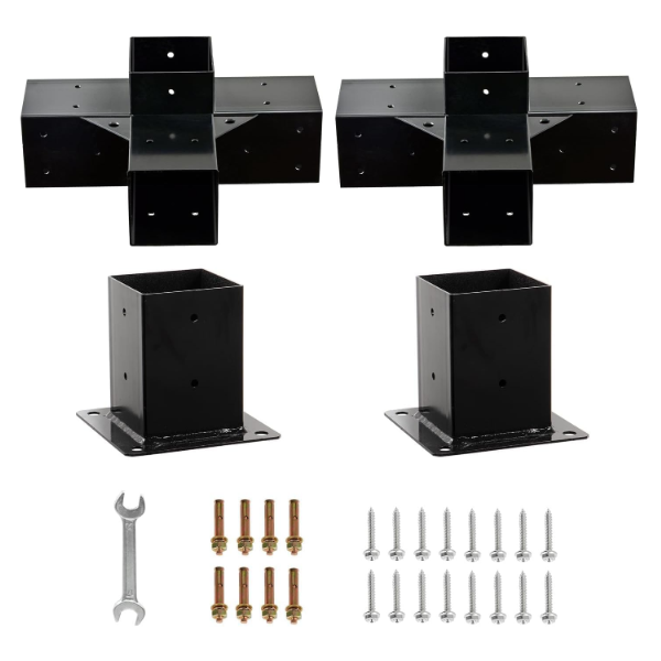 4Way Right Angle Corner Wood Brackets for 4x4 (Actual 3.5x3.5), DIY