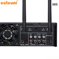 Amplificateur de puissance pour la maison et les réunions, amplificateur karaoké 3-en-1 avec deux microphones sans fil intégrés pour la diffusion en direct