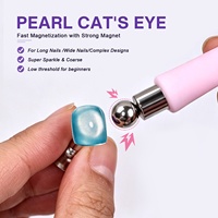 Nouveau Stylo Magnétique 7-en-1 pour Nail Art, Effet Œil d'Ours et Œil de Chat Cristal, Gel Vernis à Ongles, Spécial Fort, Cylindrique à Long Manche