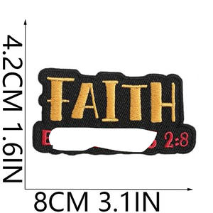 Patchs brodés à motifs de lettres anglaises 'Be Joyful Always' et 'Faith Trust', à thermocoller, avec mots inspirants, pour accessoires vestimentaires masculins - Product Image 6