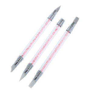 3 Pcs Nail Art Hollow Carving Embossing Pen <b>Set</b> Double Head Drill Glue Head <b>Crimped</b> Ferrule Silicone Manicure Nail Art Tool - Product Image 5