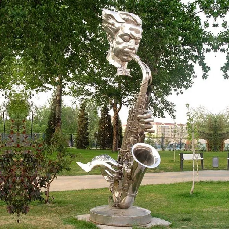 Figura de desempenho artístico de aço inoxidável, design original do jardim, <span class=keywords><strong>escultura</strong></span> de metal