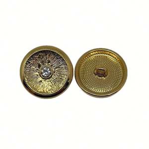 Concave Line Diamond-Embedded Hand-Stitched Classic Style Sweater Windbreaker Coat Metal <b>Button</b> - Product Image 5