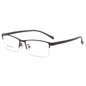 Montures de lunettes rectangulaires en métal ultralégères pour hommes 3962, monture large, verres en plastique, pont moyen, lunettes optiques - Product Image 4