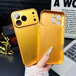 Étui de téléphone magnétique en verre au design doré de luxe pour <span class=keywords><strong>iPhone</strong></span> 17 16 15 14 13 12 Pro/Pro Max – Vente en gros d'étuis de téléphone portable en usine - Product Image 1