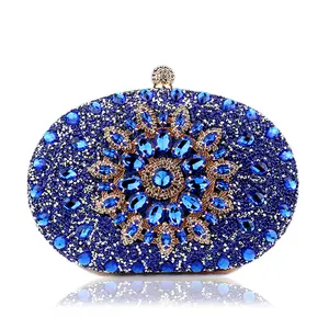 Tas genggam berlian desain mewah tas malam mode berlian buatan tas pernikahan untuk wanita dompet selempang rantai dompet wanita