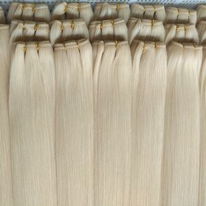 Двойная тянутая машина Уток полная кутикула неповрежденные плетеные волосы русские натуральные плоские гусеницы наращивание волос - Product Image 6