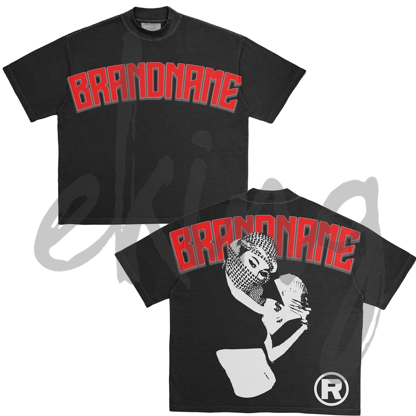 Black Boxy Cotton T-shirt-4