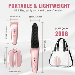 <span class=keywords><strong>Brosse</strong></span> lissante portable sans fil pliable format voyage pour <span class=keywords><strong>cheveux</strong></span> courts - Product Image 4