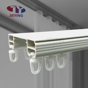 Jieying Rail à double <span class=keywords><strong>rideau</strong></span> en <span class=keywords><strong>PVC</strong></span> de haute qualité Rail en plastique <span class=keywords><strong>pour</strong></span> fenêtre <span class=keywords><strong>coulissante</strong></span> Tringles à rideaux pliables - Product Image 6