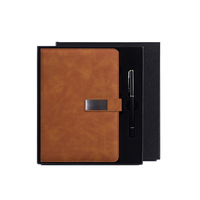 Lot de 2 cahiers A5 en PU avec bouton-pression PQ, stylo et cahier, cahiers colorés, vente en gros Chine, cahier scolaire étanche, coffret cadeau