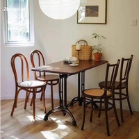 Ensemble table et chaises de salle à manger en bois massif de style français vintage, petite table de style campagnard américain pour la maison, les pâtisseries et les restaurants
