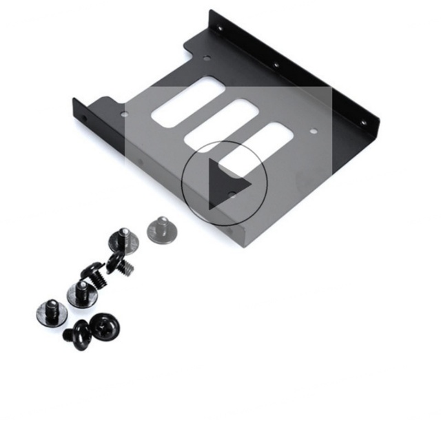 Black Metal 2.5-3.5 Inch SSD Hard Drive Converter Mounting Shelf Bracket
