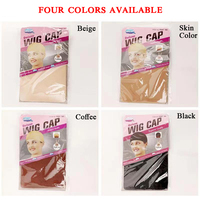 Vente directe usine – Lot de 2 bonnets de perruque en nylon multicolores, extensibles et respirants, avec filet à cheveux intégré