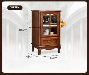 Vinoteca de Estilo Americano para Espacios Pequeños, Madera Maciza, Panel Elevado, Estilo Retro, Mueble para Sala de Estar Europea, Mueble para TV - Product Image 6