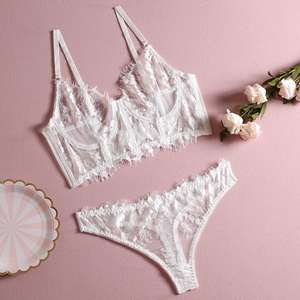 Nuevo Top de Tirantes Finos con Diseño de Espina de Pescado ODM, Braguitas Triangulares, Tejido Fino, Sólido, con Aros, Sexy, Transpirable, Elegante, Blanco, de Poliéster para Verano - Product Image 5